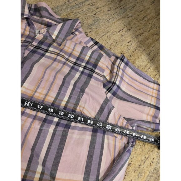 Croft & Barrow Plaid Flannel Shirt Plus Sz 2X Purple Pink Long Sleeve Cotton - Picture 3 of 14